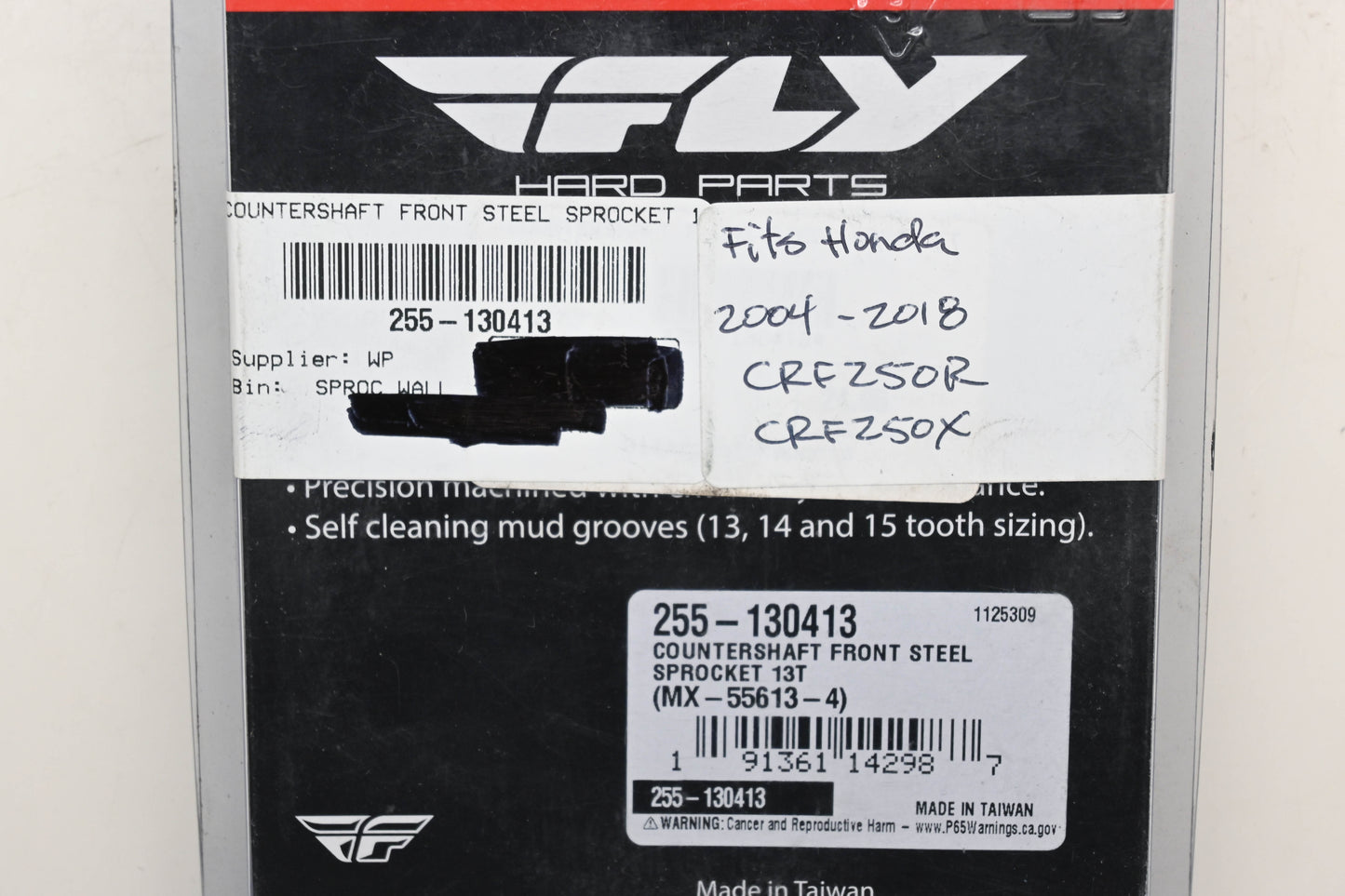 Fly Racing 255-130413, MX-55613-4 Honda 13T Countershaft Front Steel Sprocket NOS