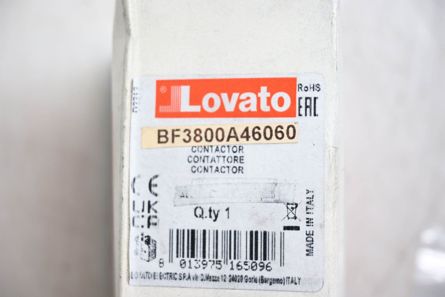 Lovato BF3800A46060 Contactor 460V Coil NOS