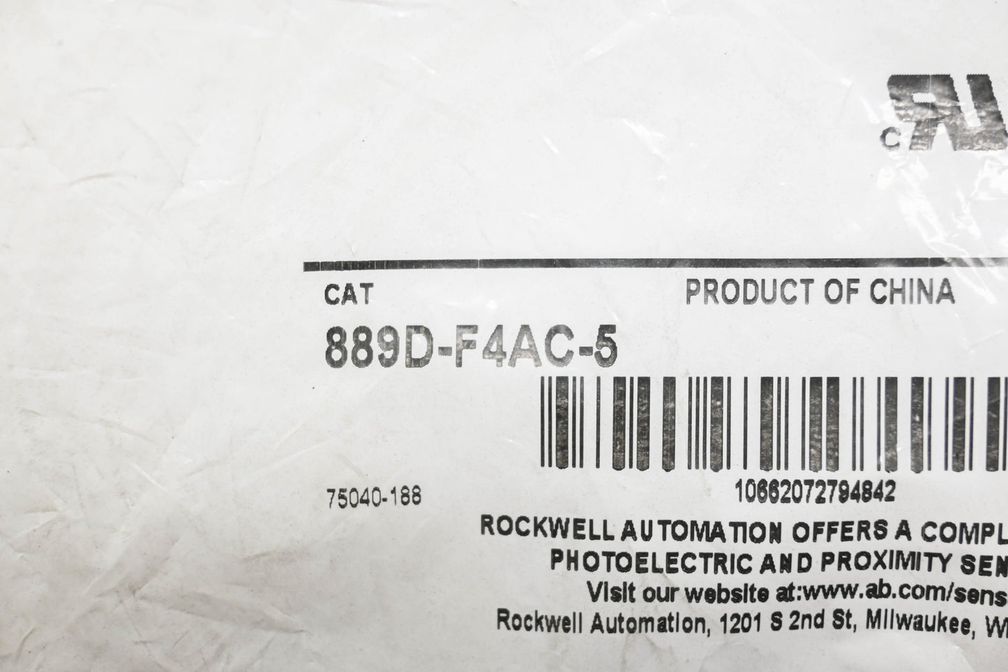 Allen-Bradley 889D-F4AC-5 4-Pin Cord Set Female Straight 5m NOS