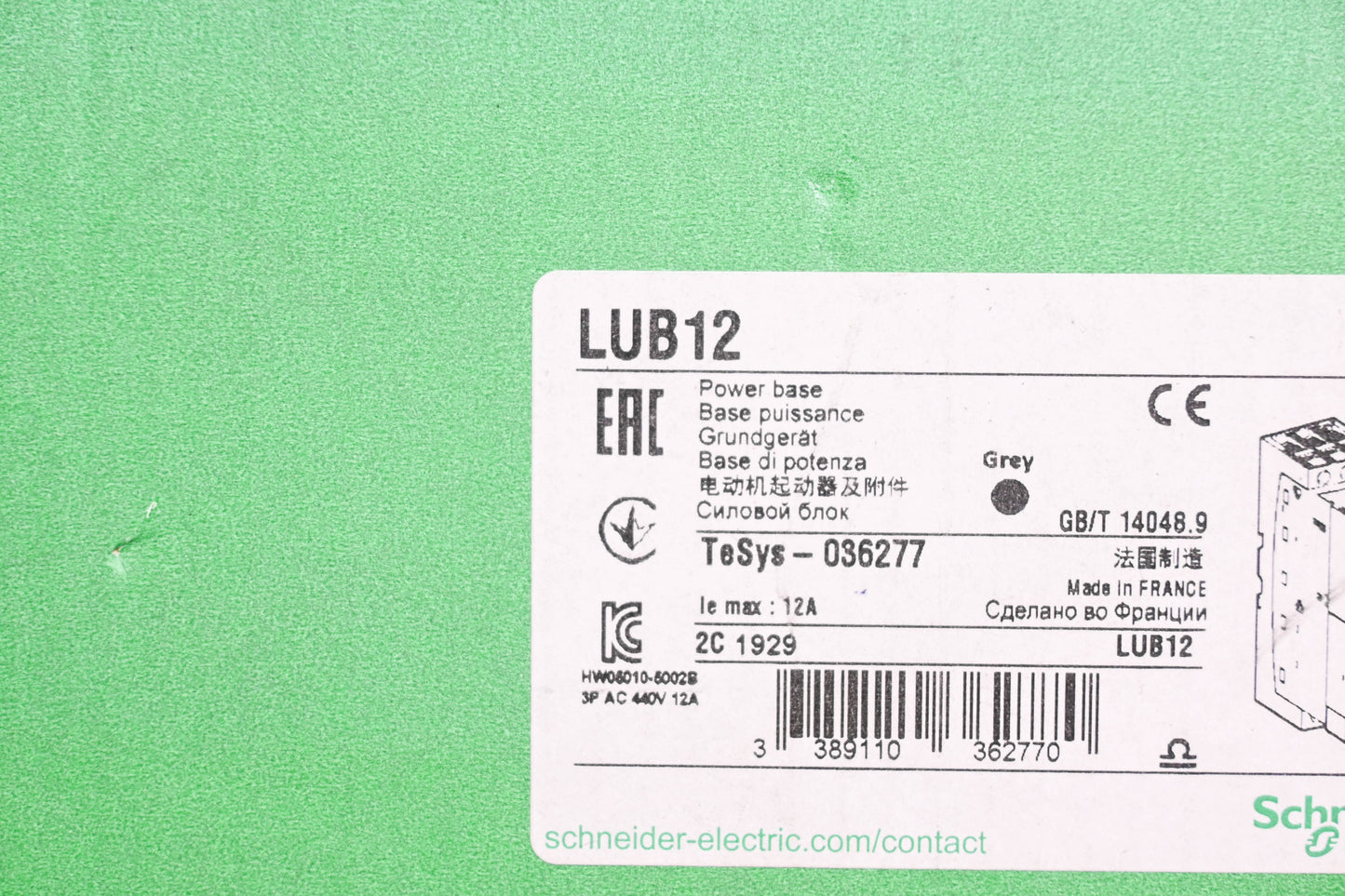 Schneider Electric LUB12 Power Base NOS