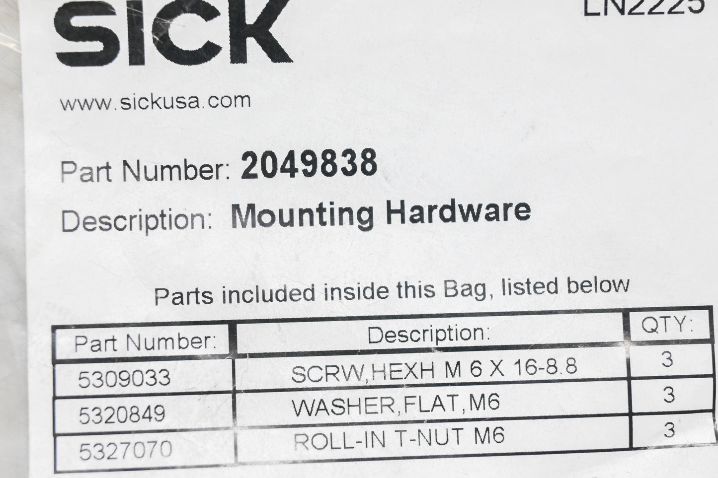 Sick 2049838 Mounting Hardware Kit NOS