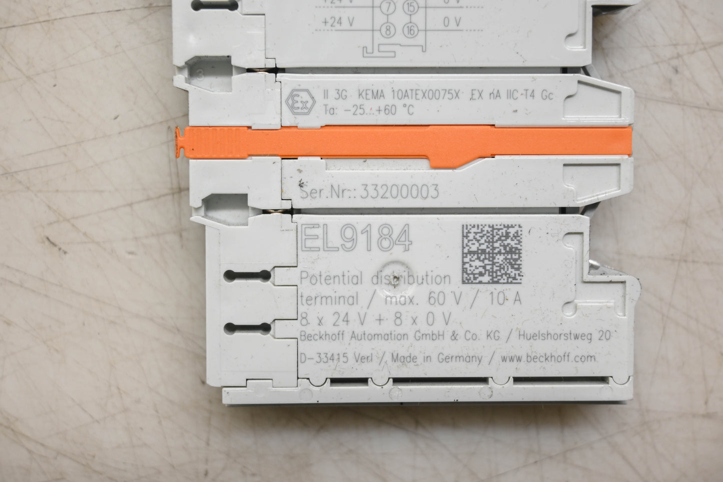 Beckhoff EL9184 Potential Distribution Terminal NOS