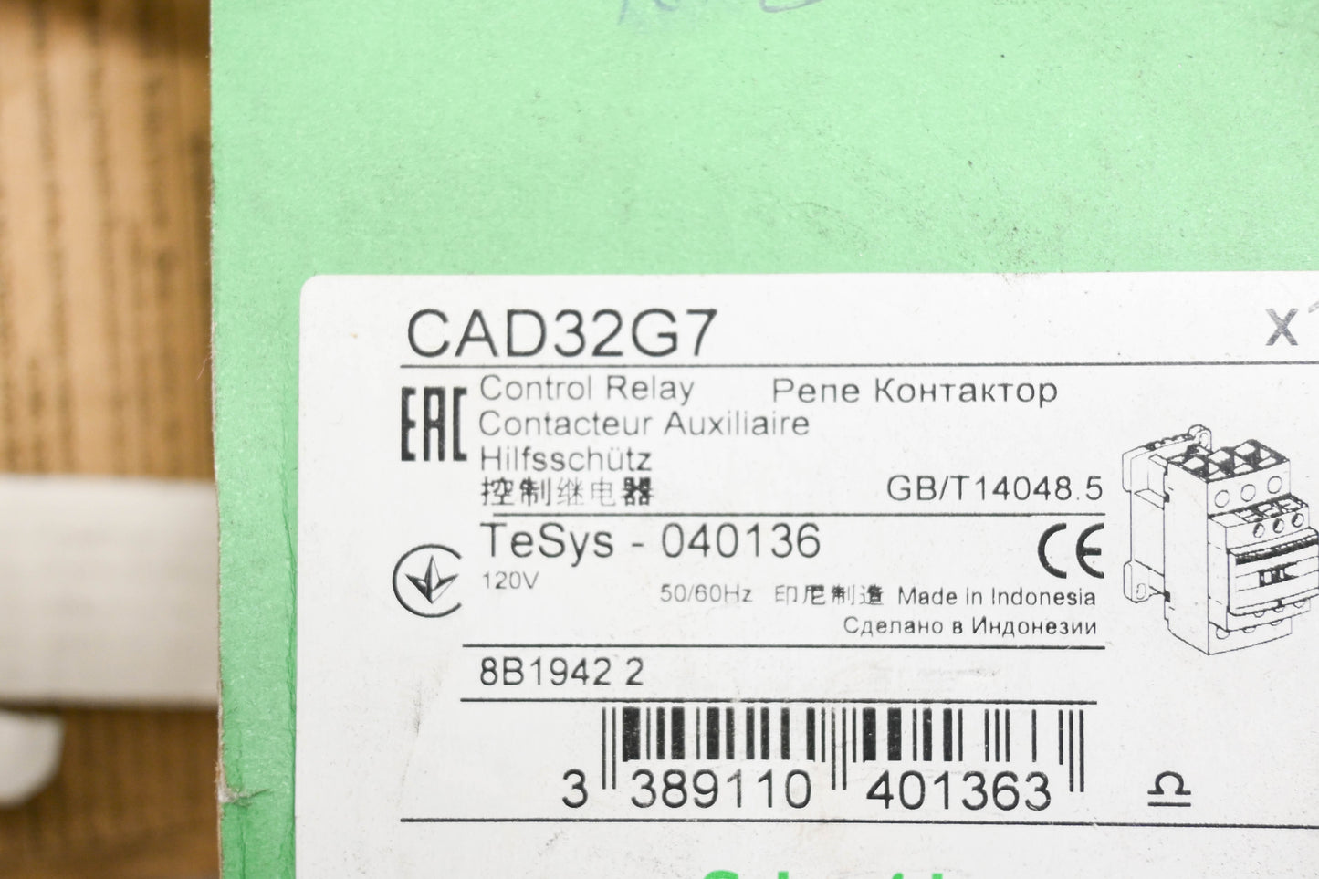 Schneider Electric CAD32G7 Control Relay NOS
