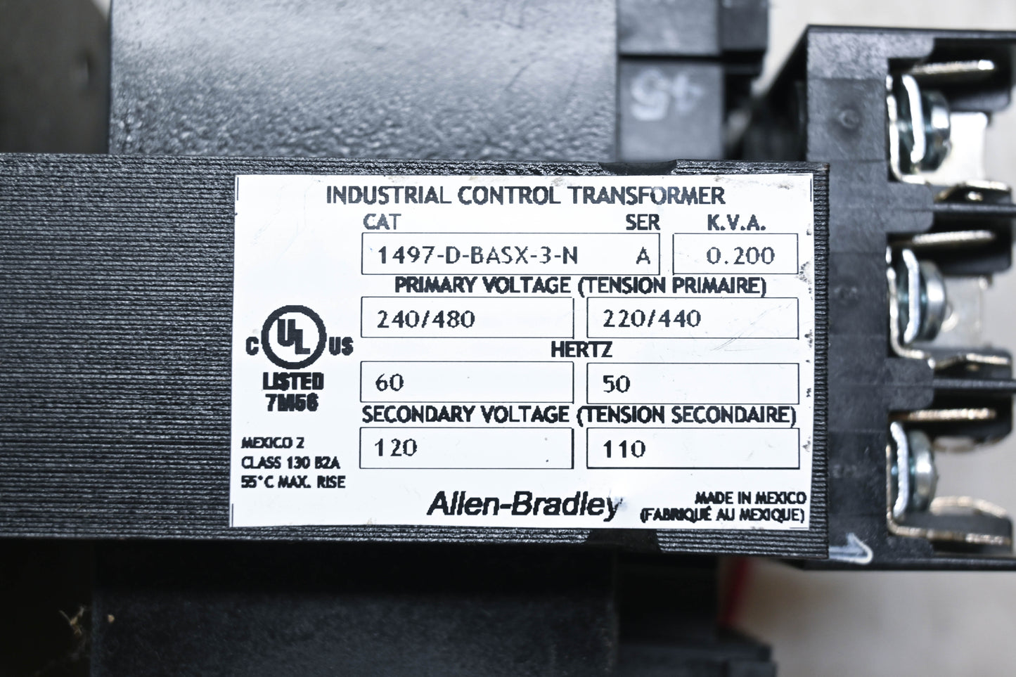 Allen-Bradley 1497-D-BASX-3-N Industrial Control Circuit Transformer NOS