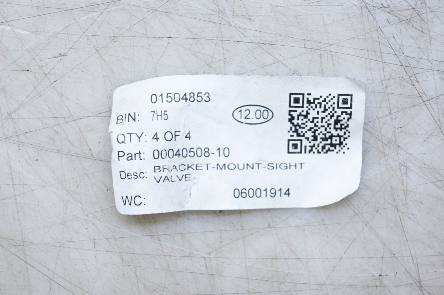 Aftermarket 00040508-10, 01504853 Sight Valve Mounting Bracket NOS