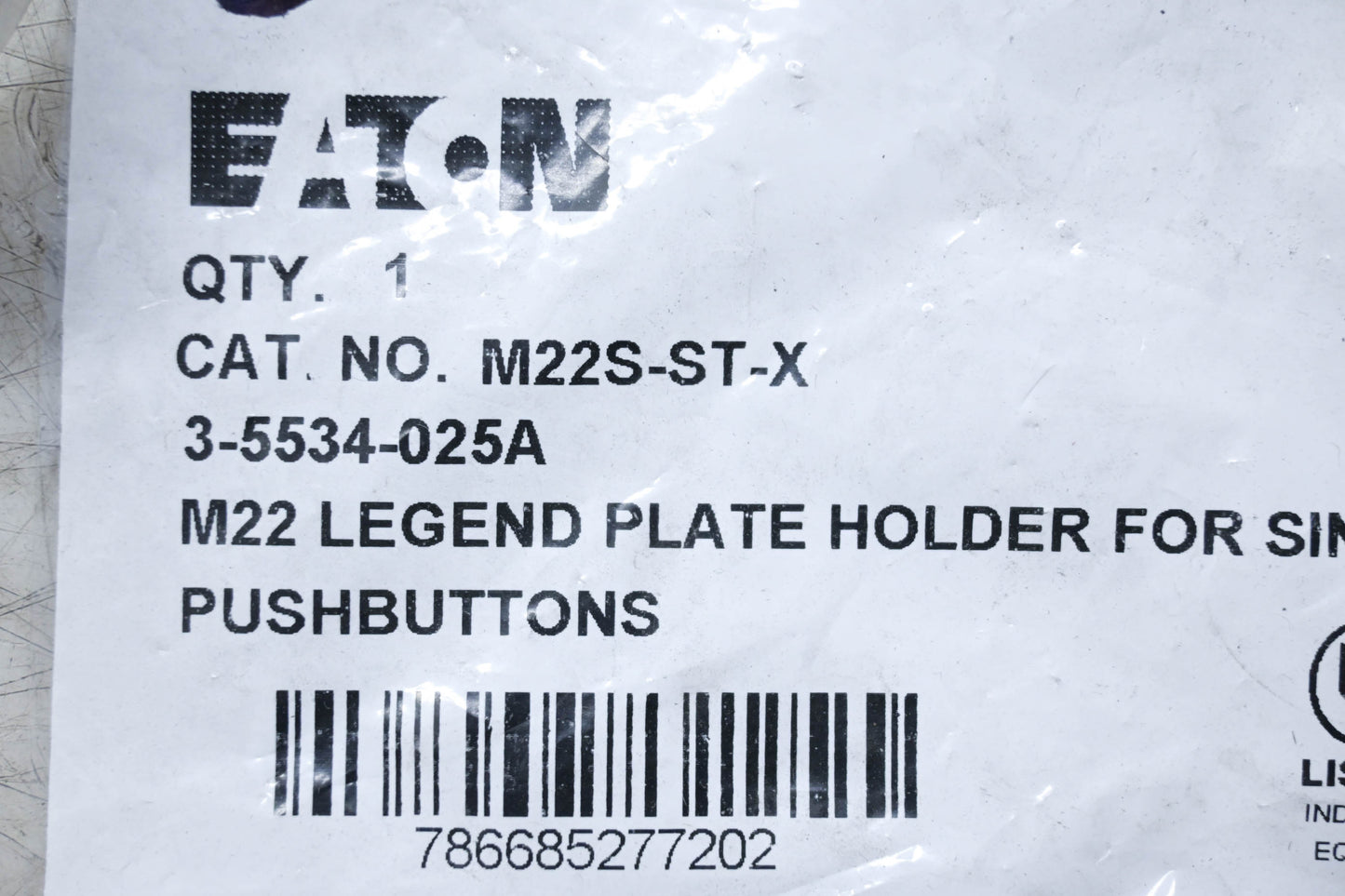 Eaton M22S-ST-X Push Button Plate Holders Qty 25 NOS