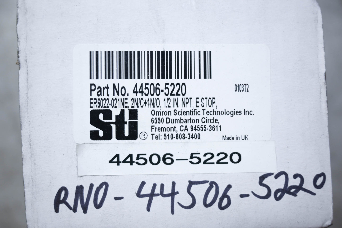 STI 44506-5220, ER6022-021NE Cable Pull Switch NOS