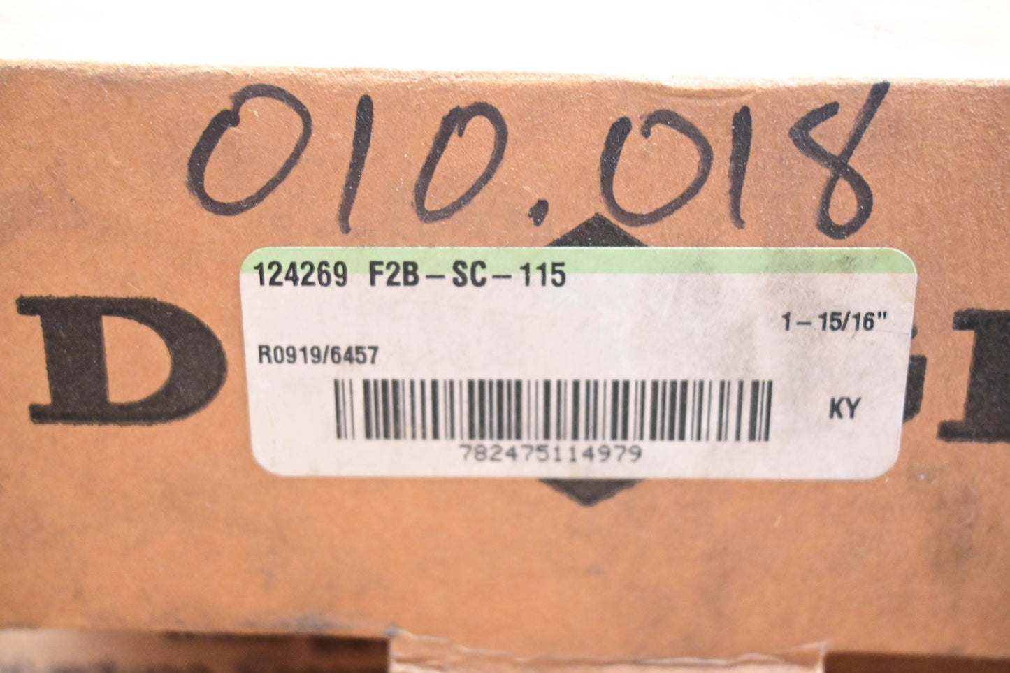 Dodge 124269, F2B-SC-115 Flange Mount Ball Bearing NOS