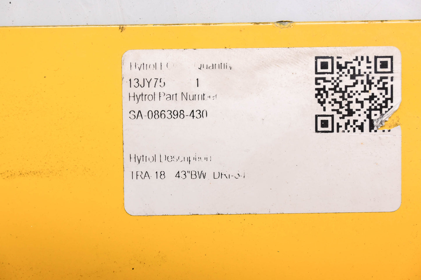 Hytrol SA-086398-430, 13JY75 Transition Plate 43.75x6x2"