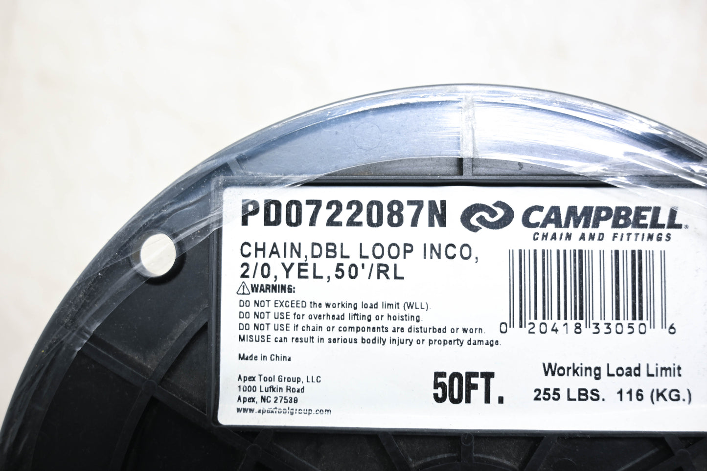 Campbell PD0722087N Double Loop Carbon Steel Chain 50 ft. NOS