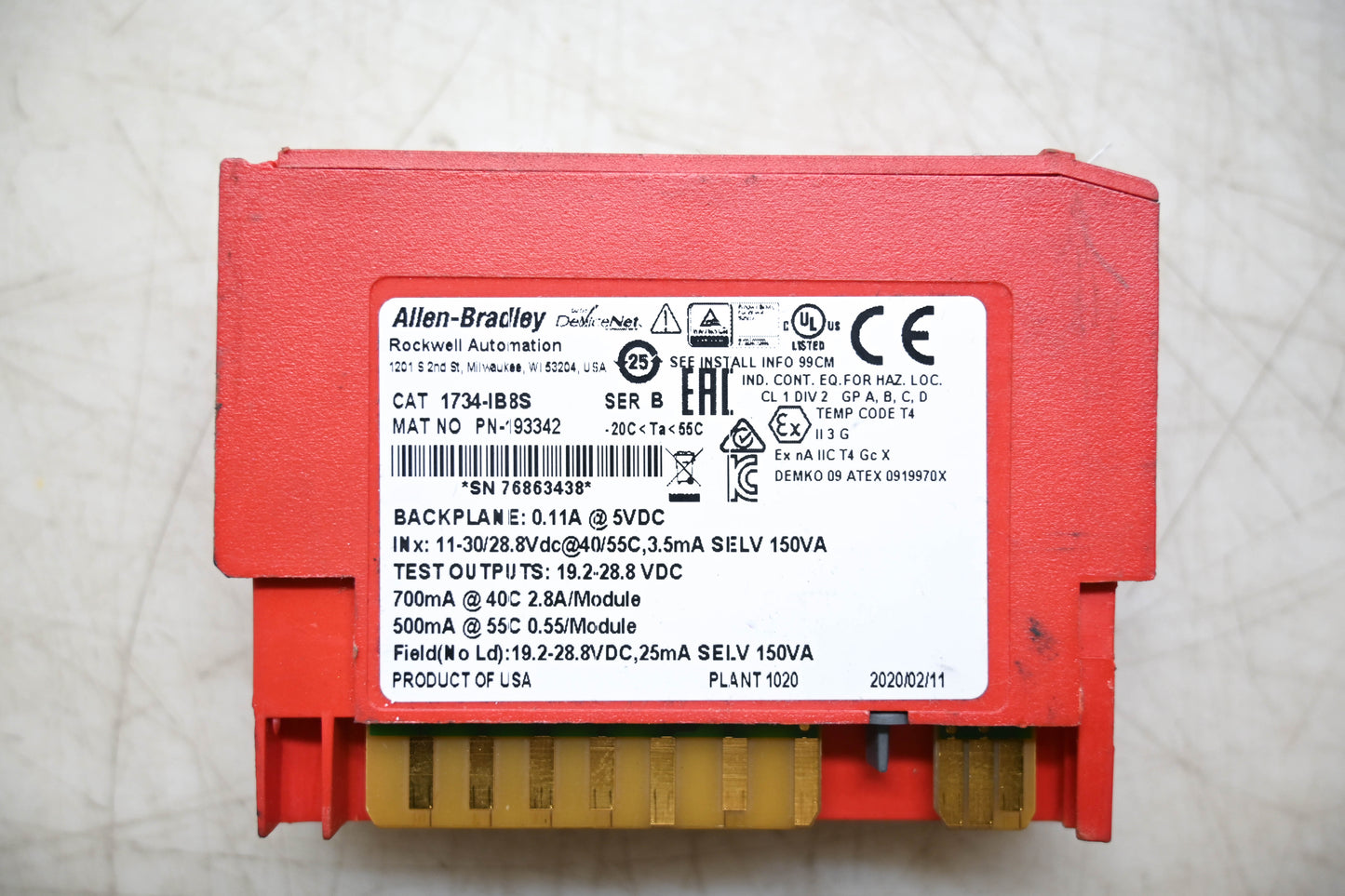 Allen-Bradley 1734-IB8S Point Guard I/o Safety Input Module Ser B NOS