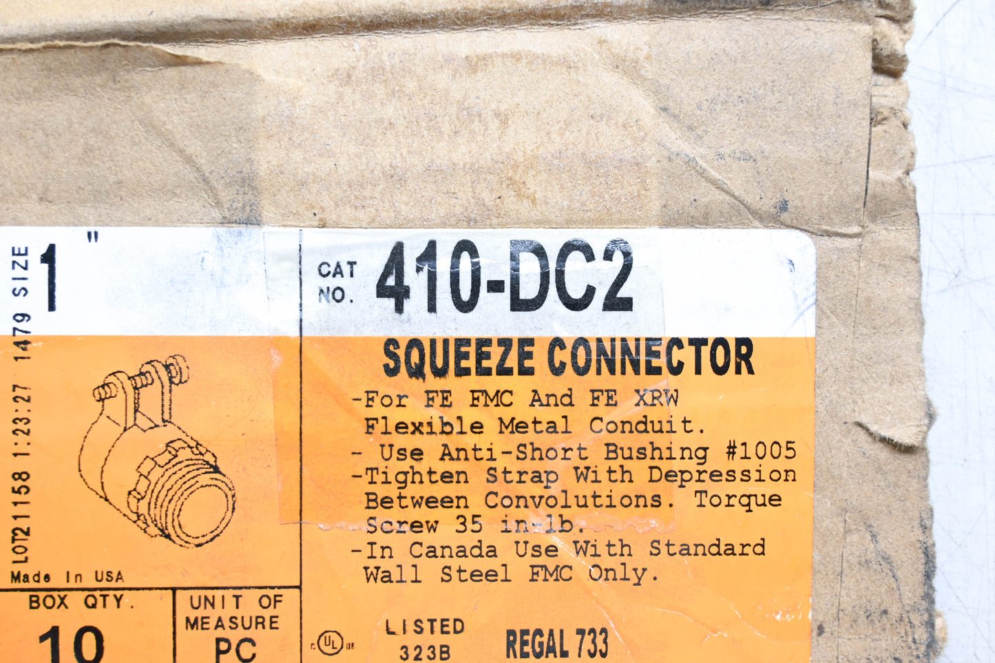 Bridgeport 410-DC2 Squeeze Connectors Qty 9 NOS