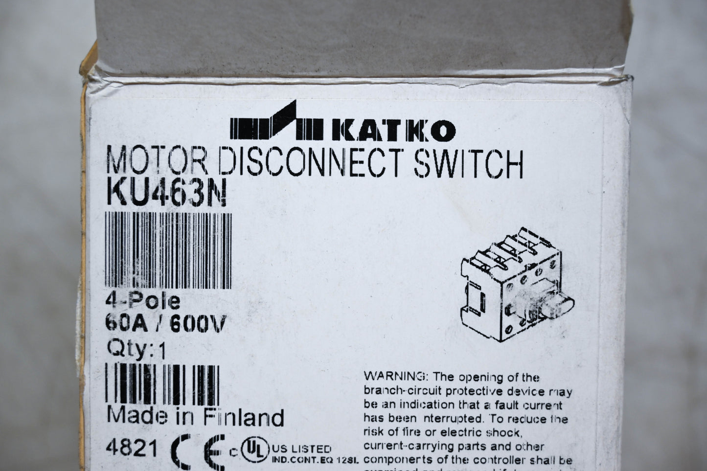 Altech KU463N Motor Disconnect Switch NOS