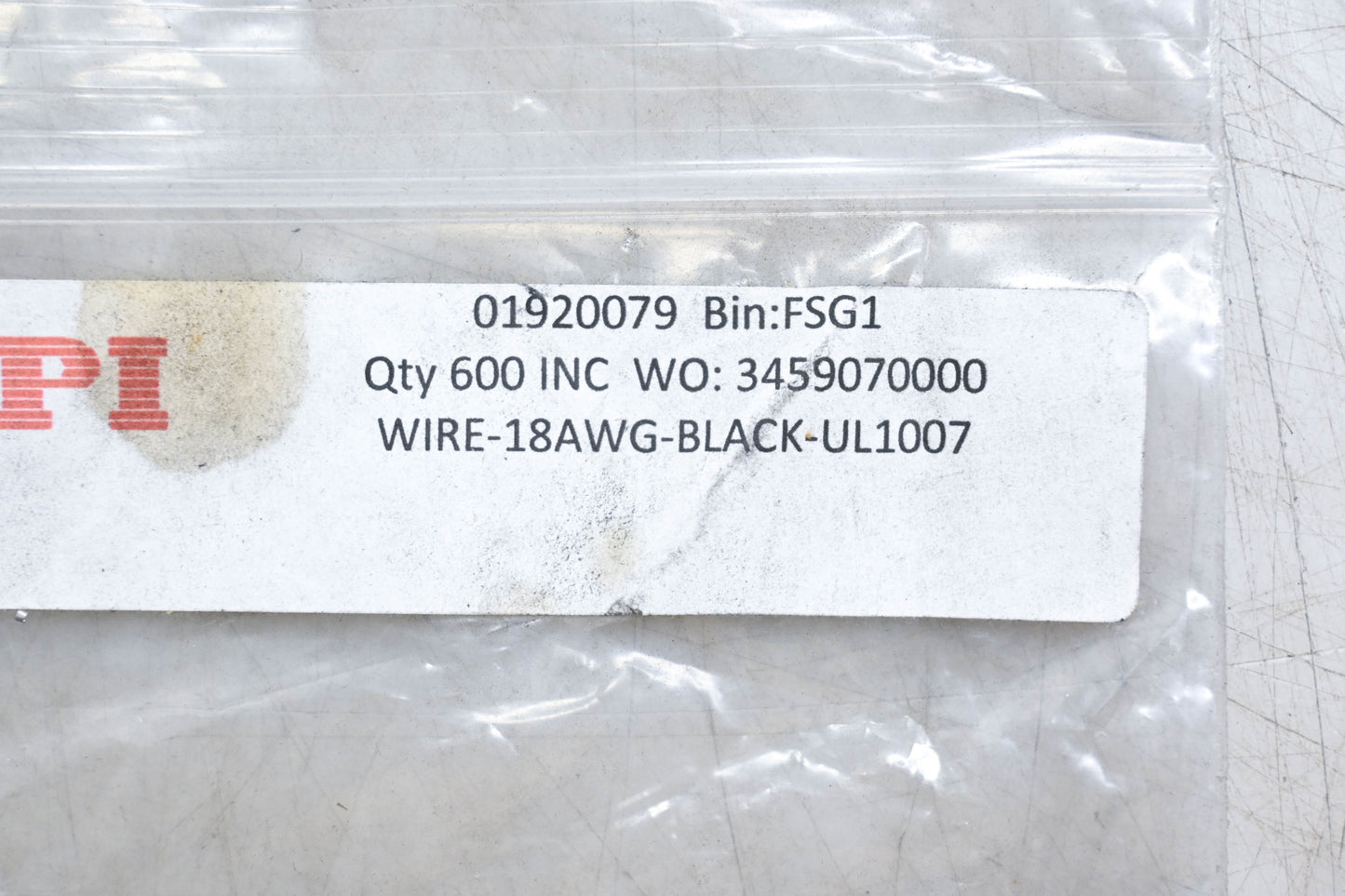 Aftermarket 01920079 18AWG UL1007 Black Wire