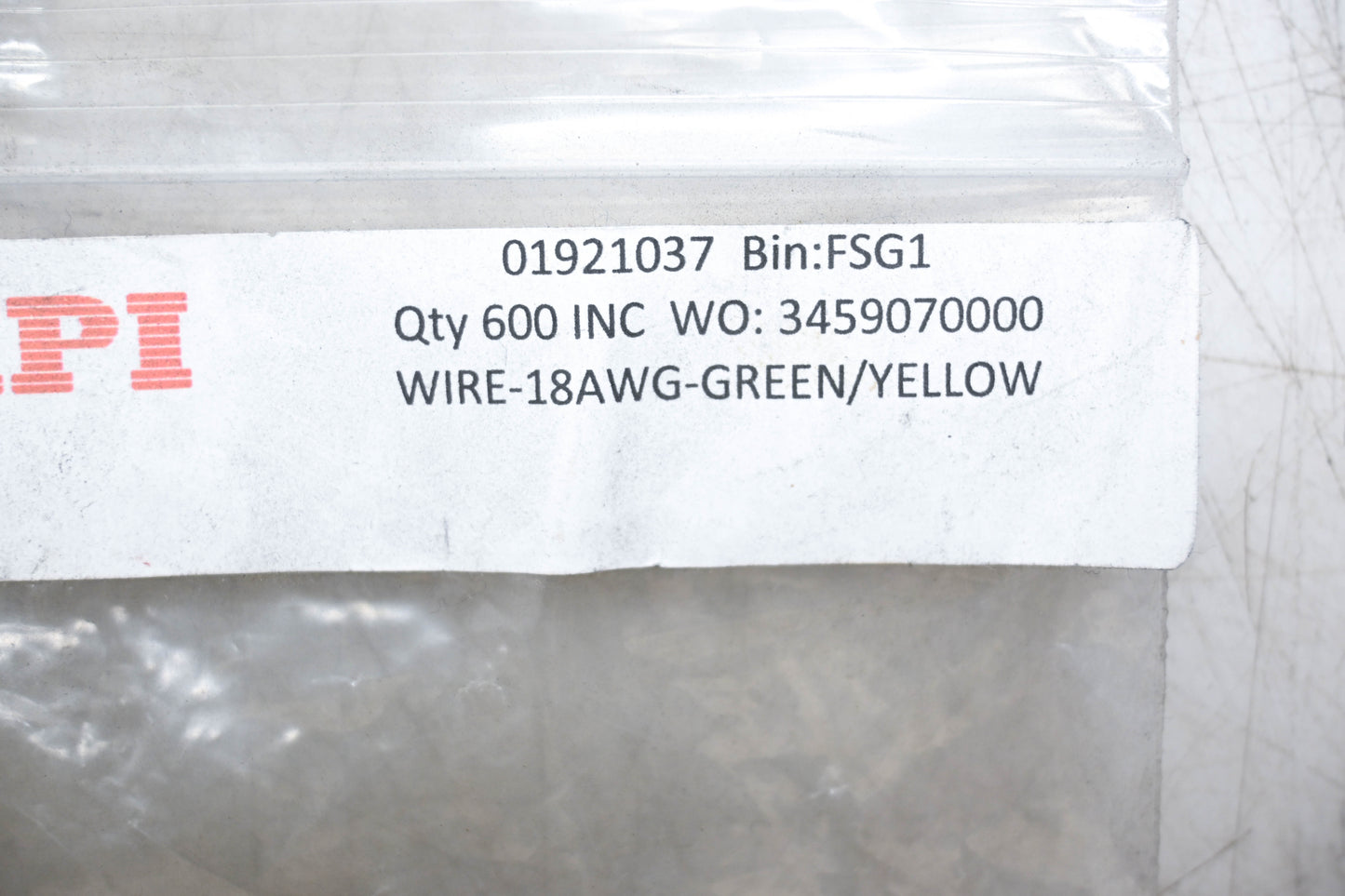 Aftermarket 01921037 18 AWG Green and Yellow Wire NOS