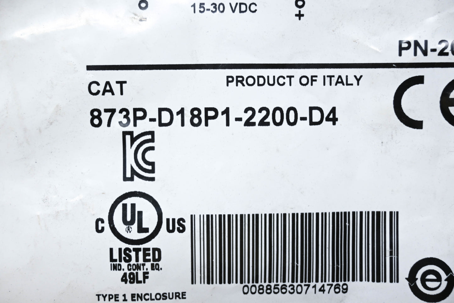 Allen-Bradley 873P-D18P1-2200-D4 Ultrasonic Proximity Sensory NOS