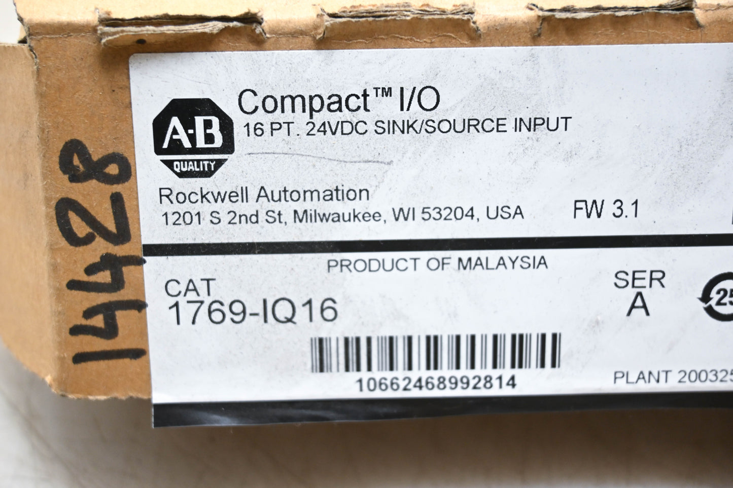 Allen-Bradley 1769-IQ16 Compact I/O Series A Sink/Source Input 24VDC NOS