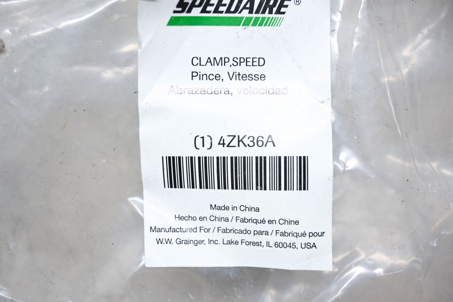 Speedaire 4ZK36A Speed Clamp Modular Connector NOS