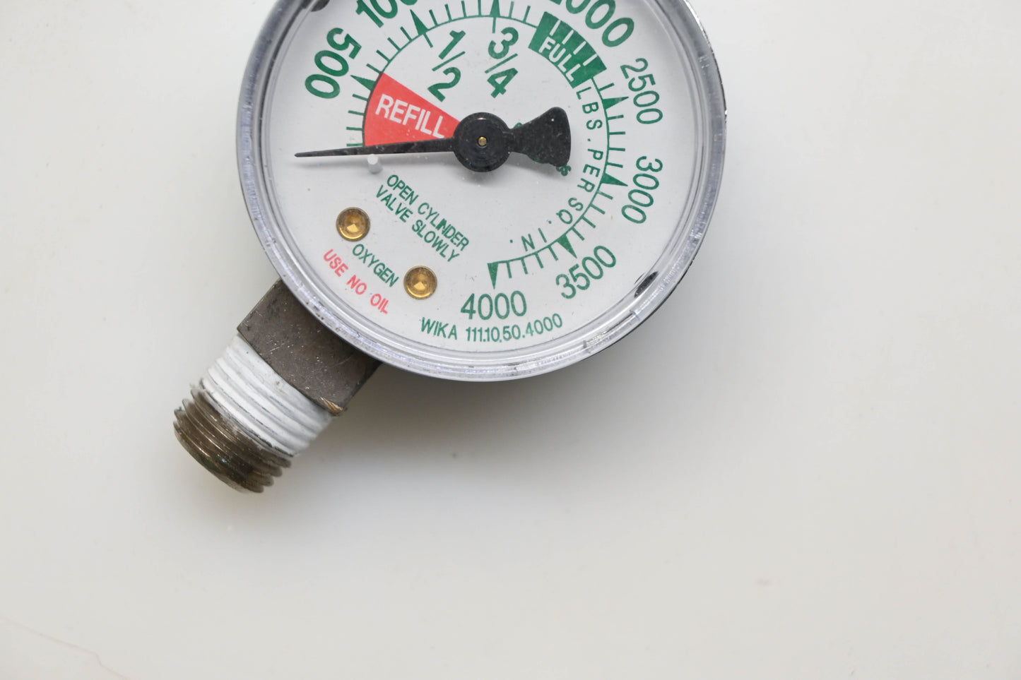 Wika 111.10.50.4000 0-4000 PSI Oxygen Pressure Gauge