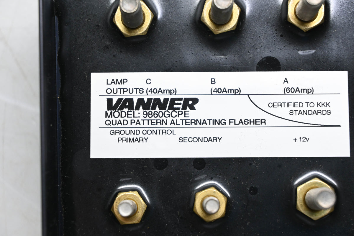 Vanner 9860GCPE Quad Pattern Alternating Flasher NOS