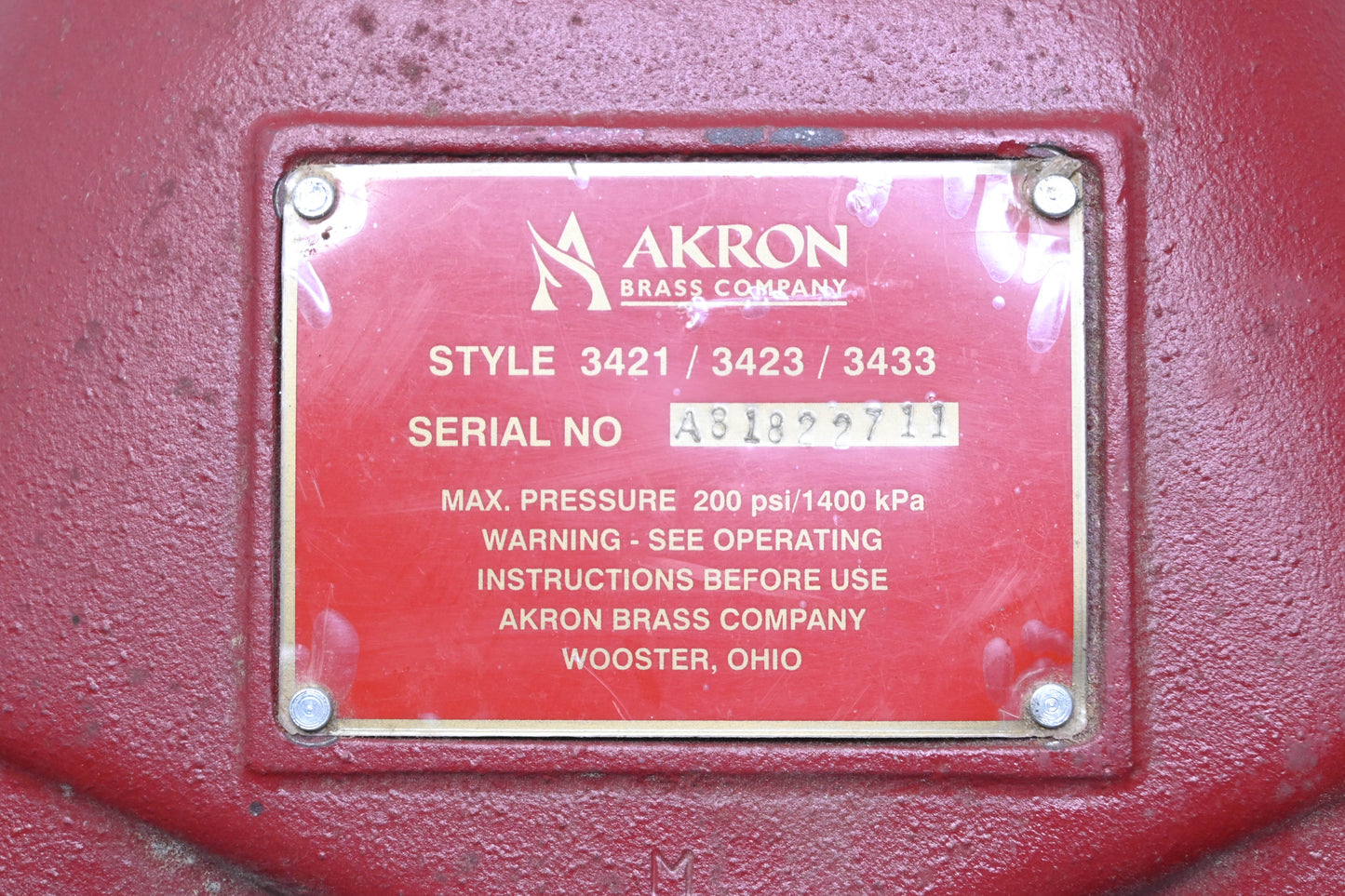 Akron Brass 3421 3423 3433 Dual Inlet Portable & Deck Fire Monitor