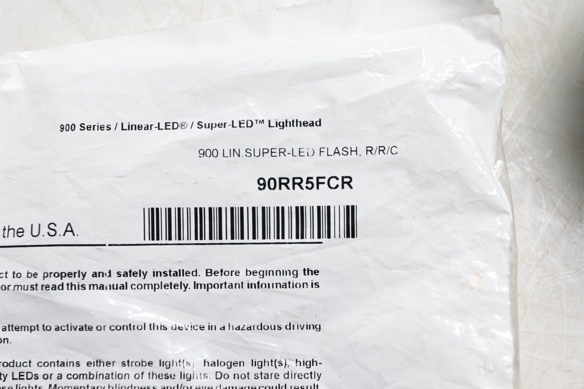 Whelen 90RR5FCR 900 Series Smart LED Linear Super LED NOS