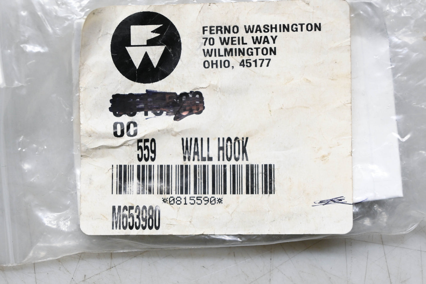 Ferno-Washington 0815590 Wall Stretcher Hooks Model 559 Qty 2 NOS
