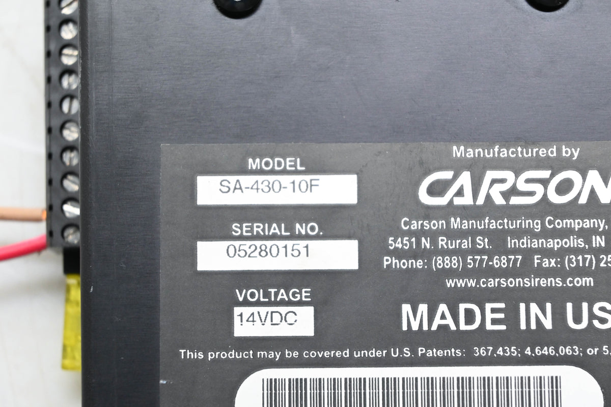 Carson SA-430-10F Siren Amplifier