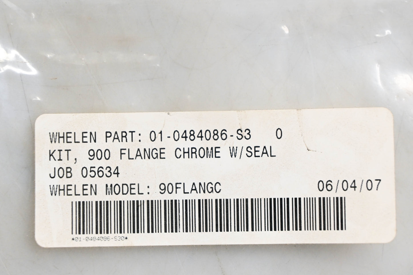 Whelen 01-0484086-S3, 90FLANGC 900 Series Chrome Flange & Gasket Kit NOS