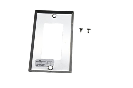Cooper 032664437304, 93401 Stainless Steel 1 Gang Decorator Wall Plate NOS