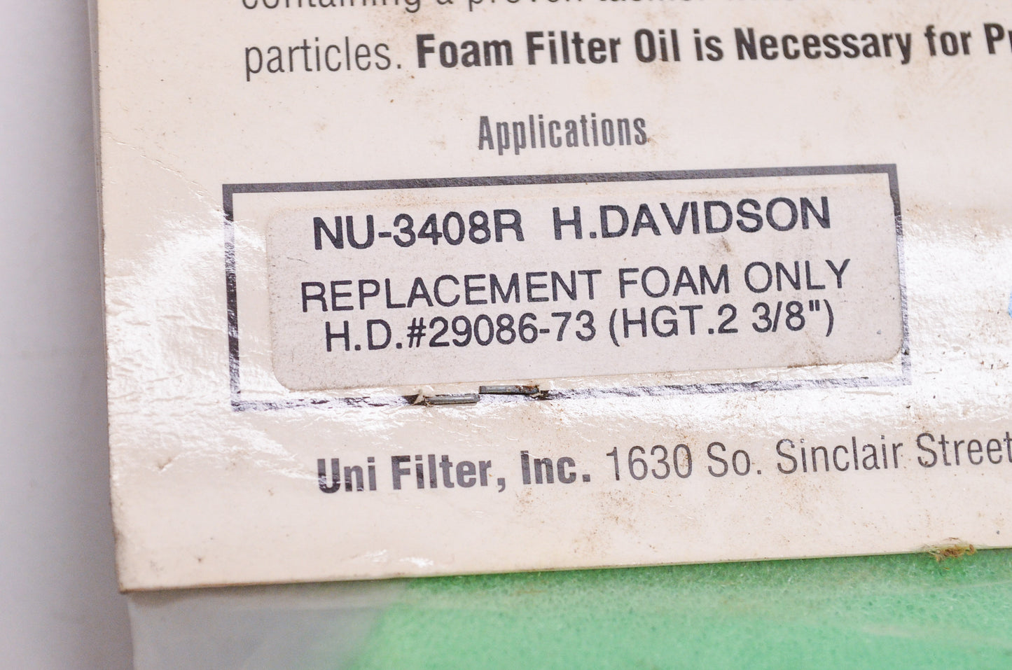 New UNI High Performance Harley Davidson Replacement Air Filter NOS