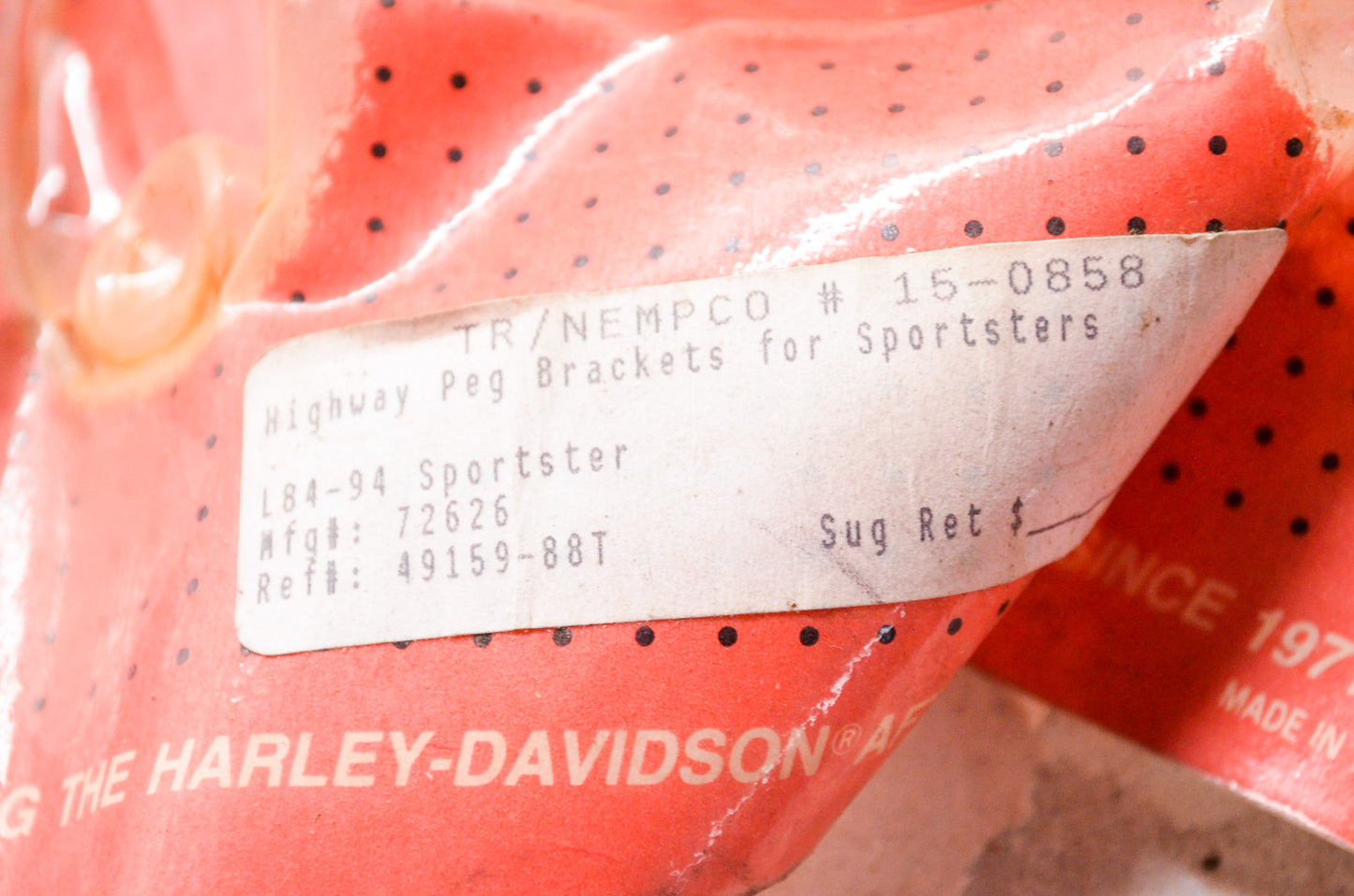 Highway Peg Bracket Kit Harley Davidson Sportster NOS
