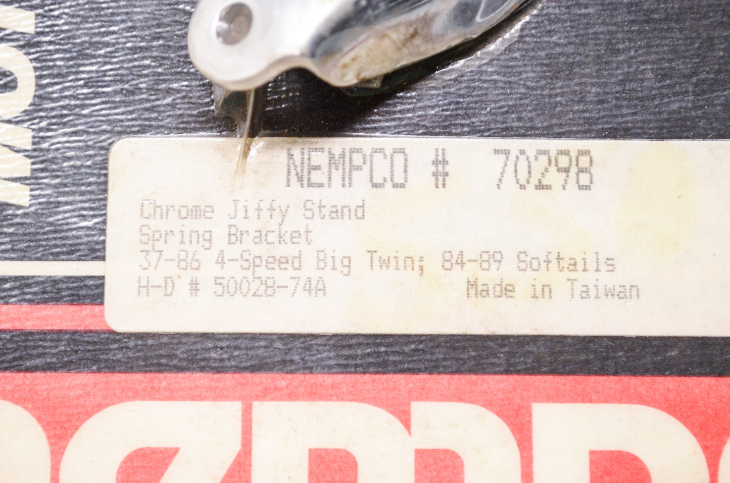 New Nempco Chrome Jiffy Stand Bracket Harley Davidson Big Twin Softail NOS