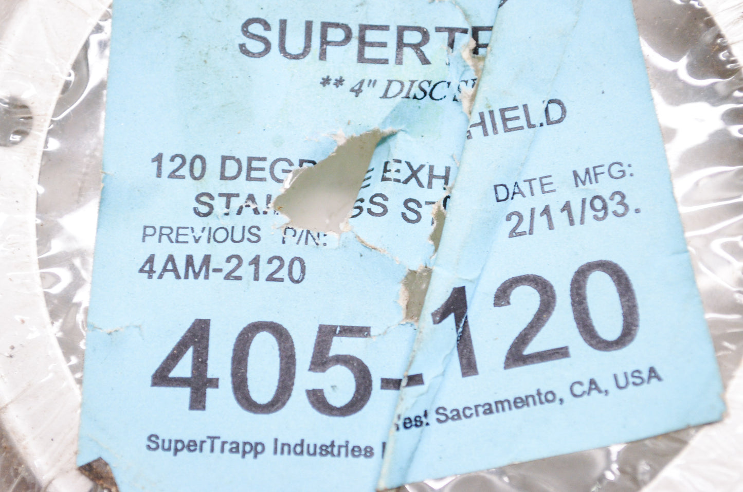 New SuperTrapp 120 Degree Stainless Exhaust Shield NOS