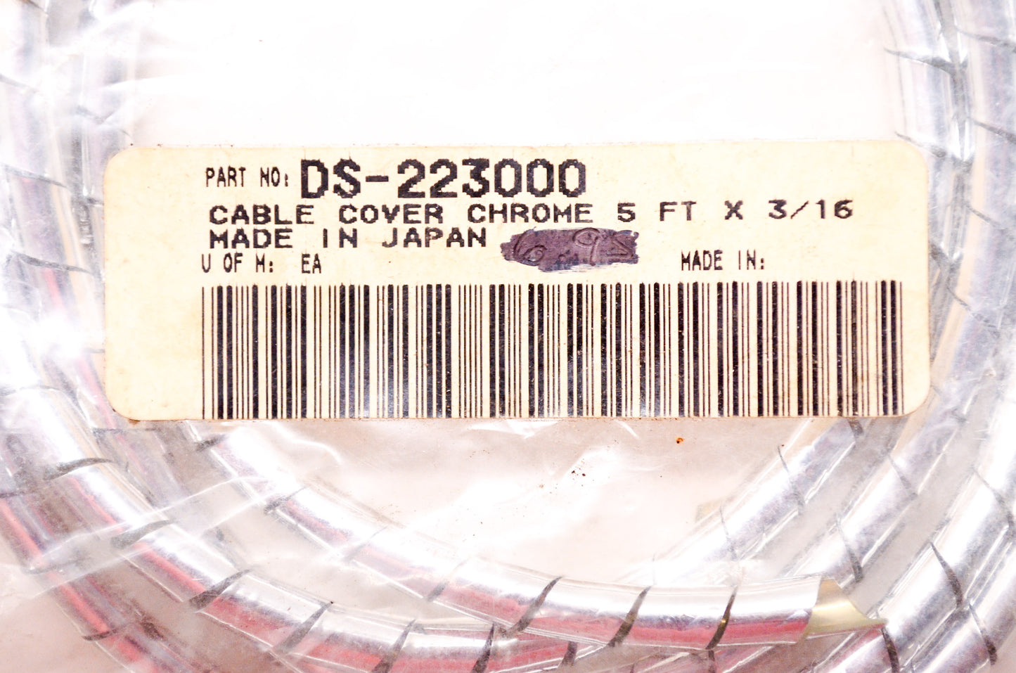 Chrome Cable Cover 5' x 3/16' NOS