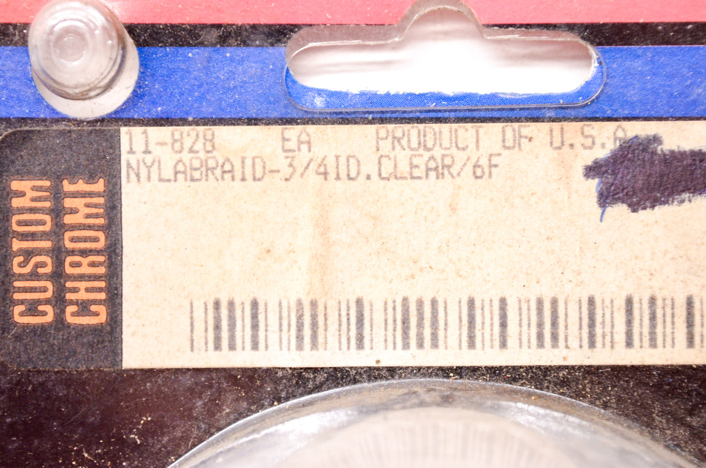 Custom Chrome 11-828, 2009A Nylabraid Clear Hose Sleeving 3/4' ID 6' NOS