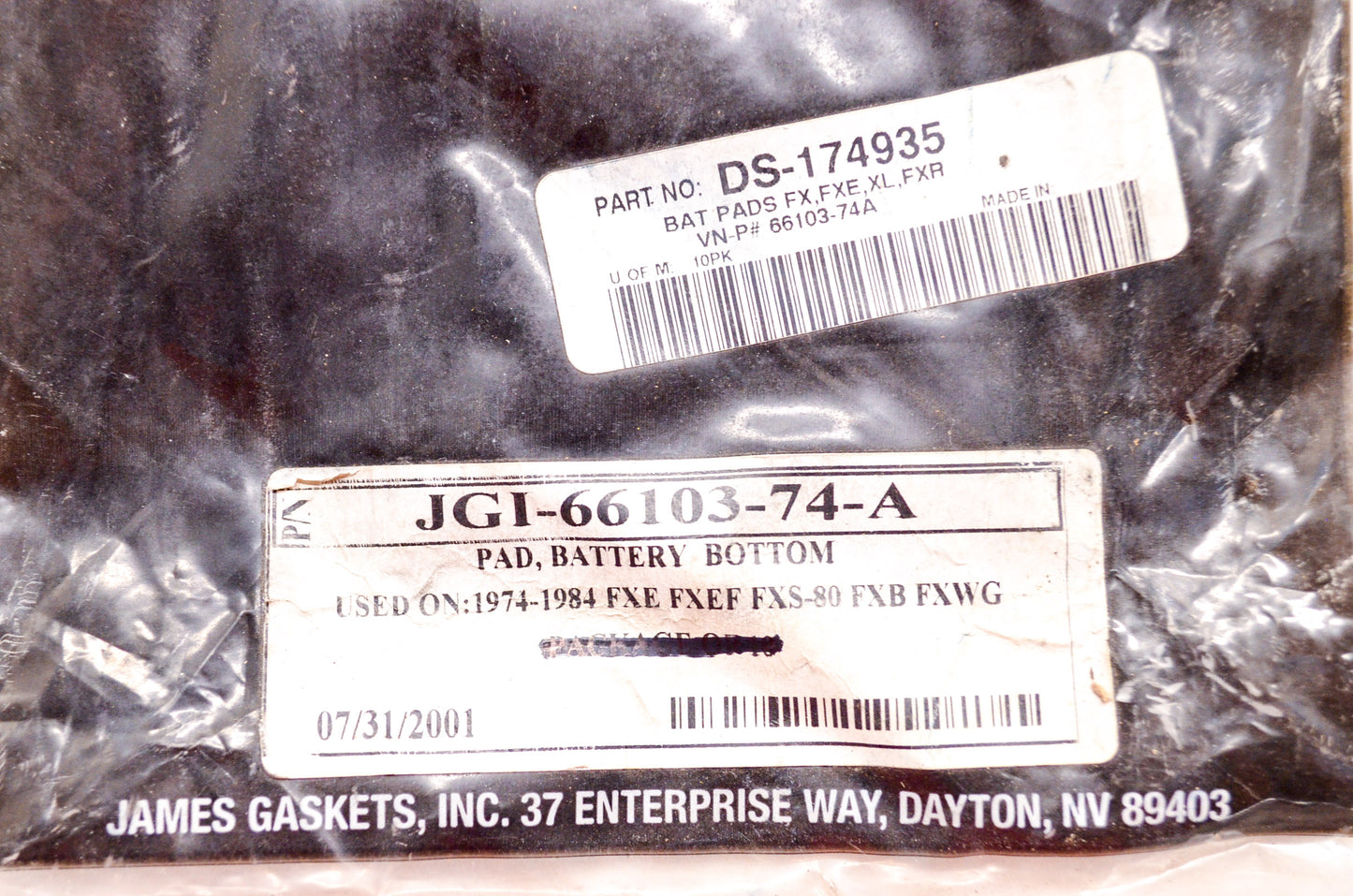 Bottom Battery Pad Harley Davidson XL FXR FXEF NOS