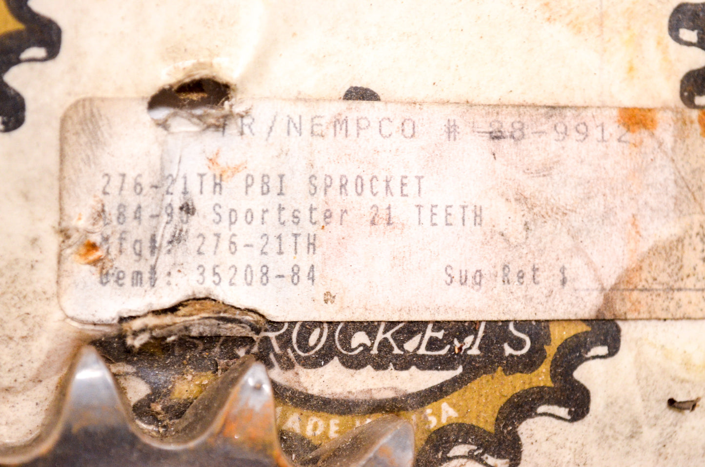 21T Sprocket Harley Davidson Sportster NOS