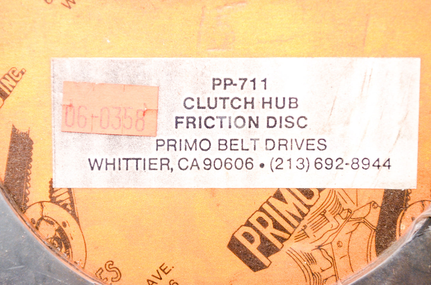 New Primo Belt Drives Clutch Hub Friction Disc Kit NOS