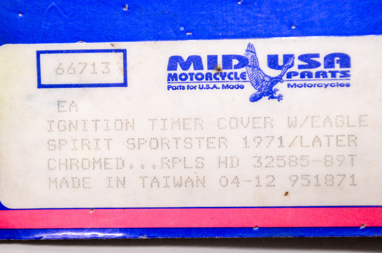 New Mid USA Chrome Ignition Timer Cover Eagle Spirit Harley Davidson NOS