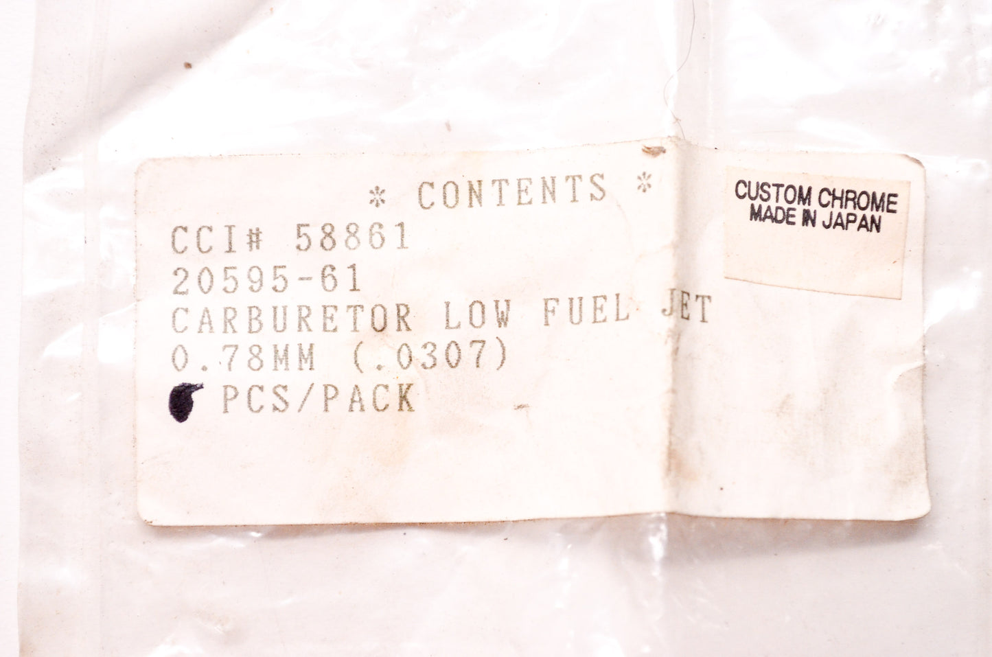 New Custom Chrome Carburetor Low Fuel Jet 0.78mm (.0307) Harley Davidson NOS