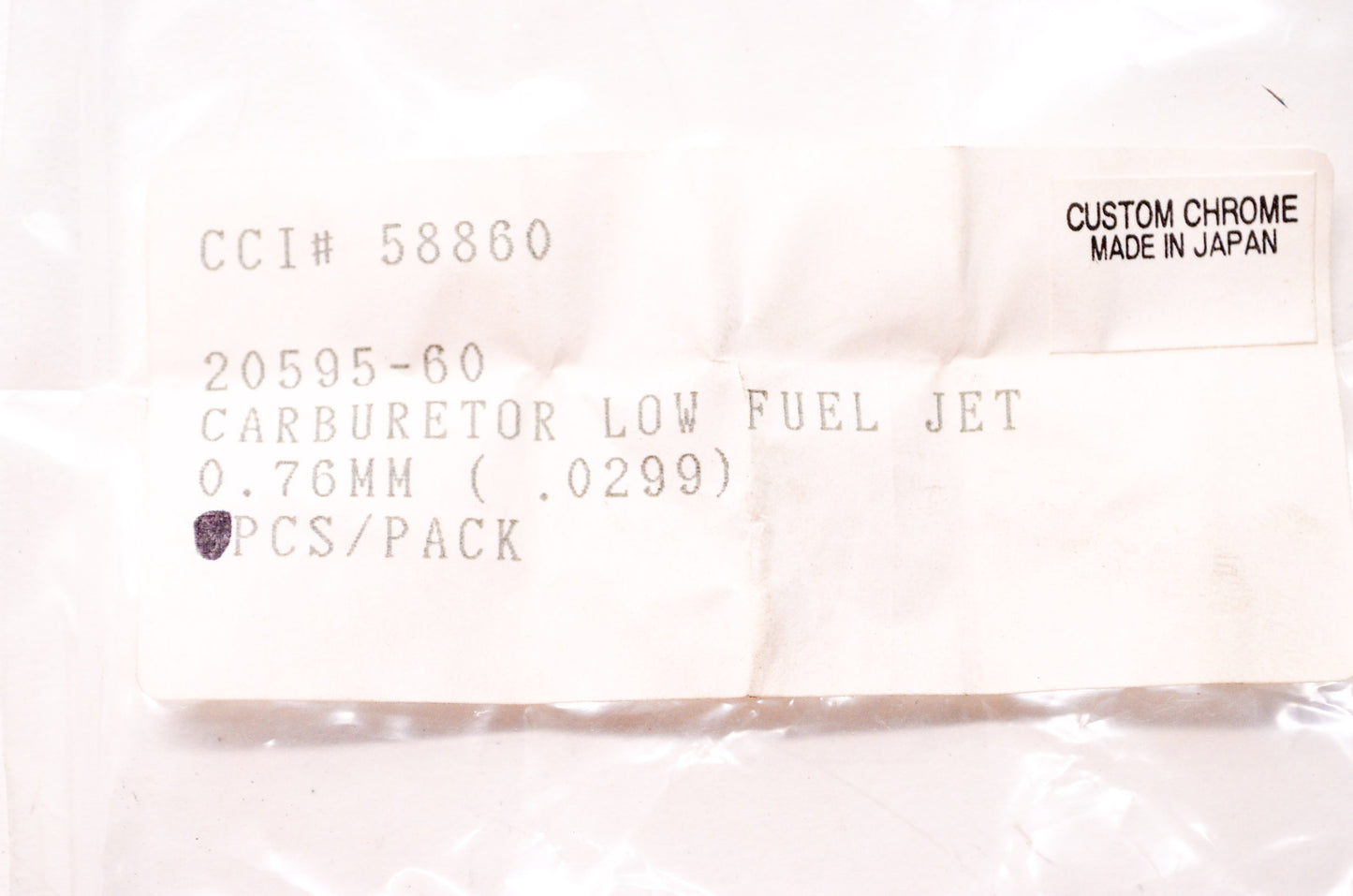 New Custom Chrome Carburetor Low Fuel Jet 0.76mm (.0299) Harley Davidson NOS