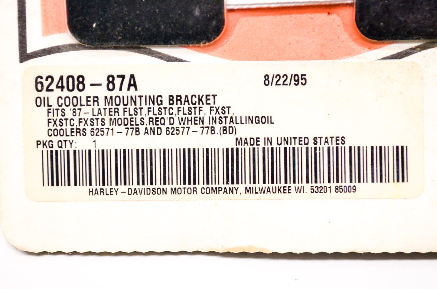 OEM Harley-Davidson 62408-87A Oil Cooler Mounting Bracket NOS