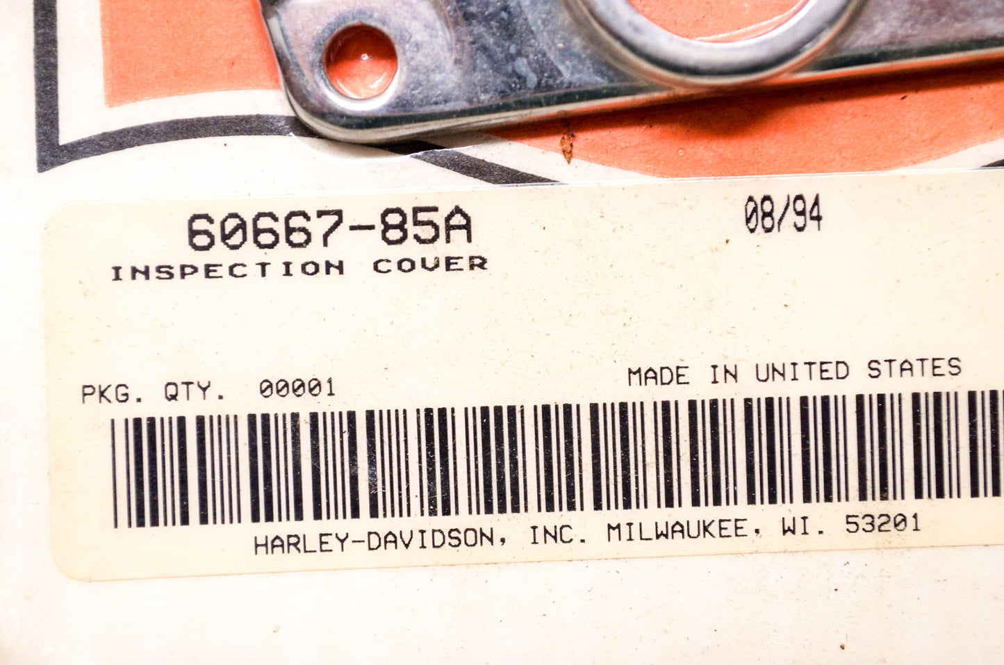 OEM Harley-Davidson 60667-85A Chrome Inspection Cover NOS