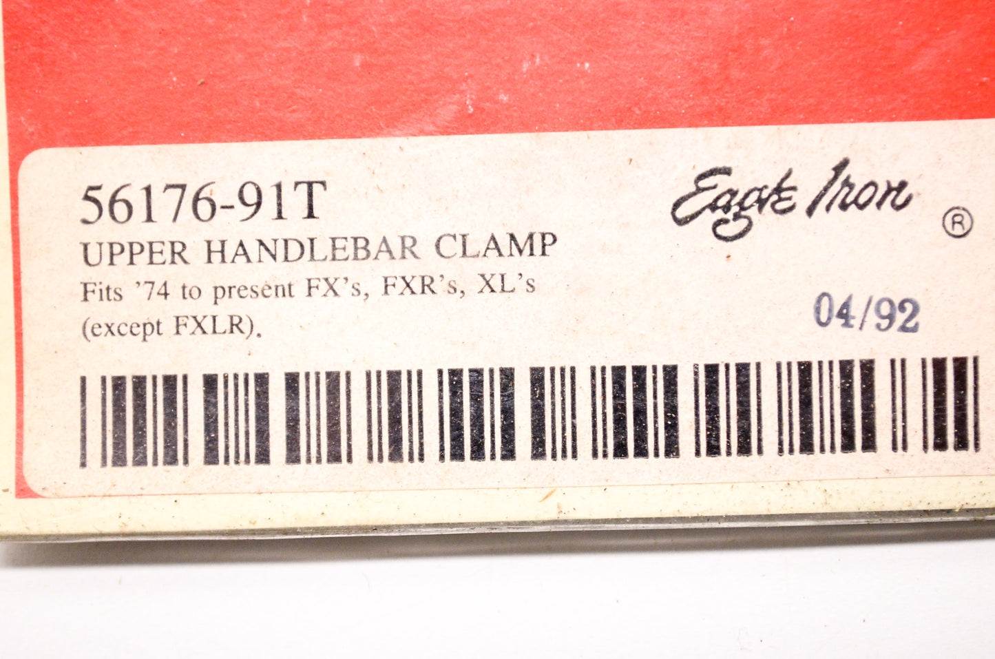 New Eagle Iron Upper Handlebar Clamp FX FXR XL 74+ NOS