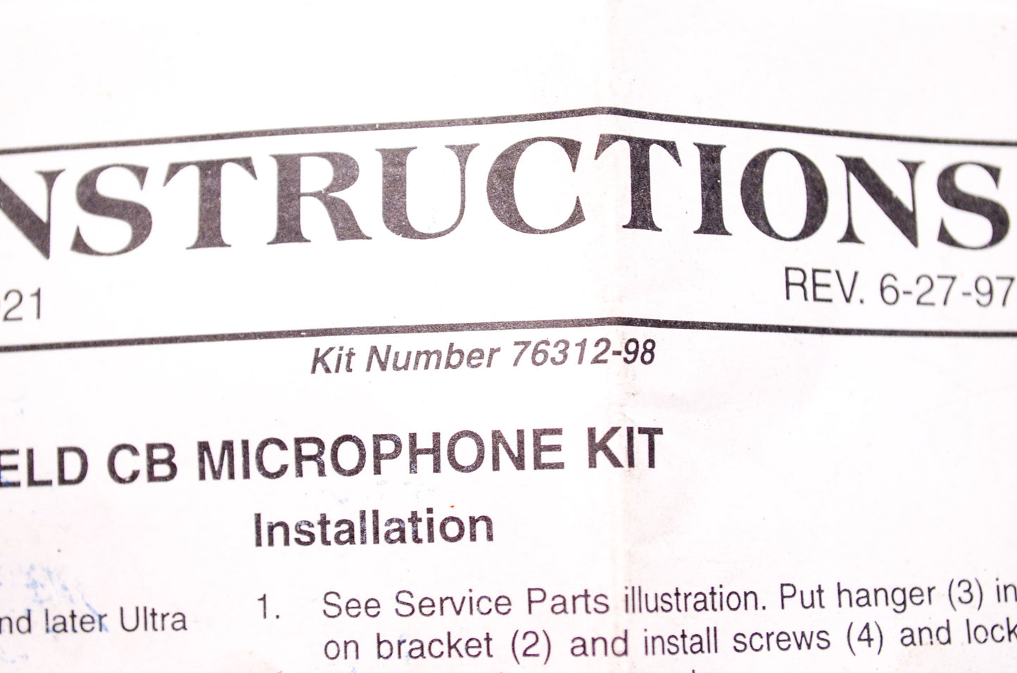Hand-Held CB Microphone Hardware Kit NOS