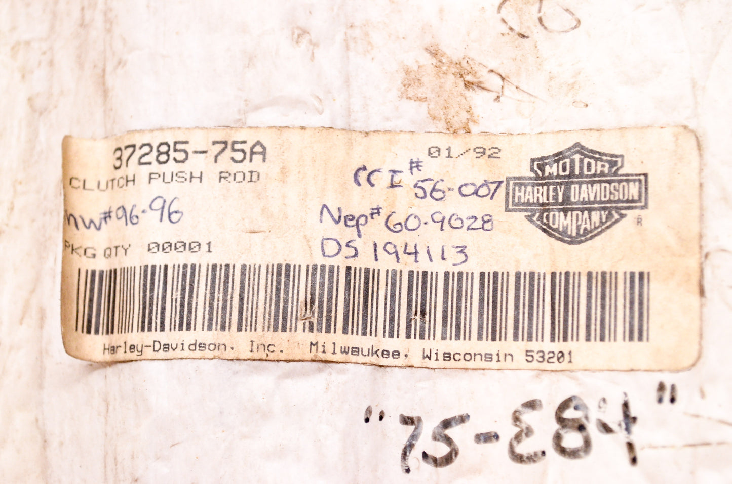 Clutch Push Rod NOS