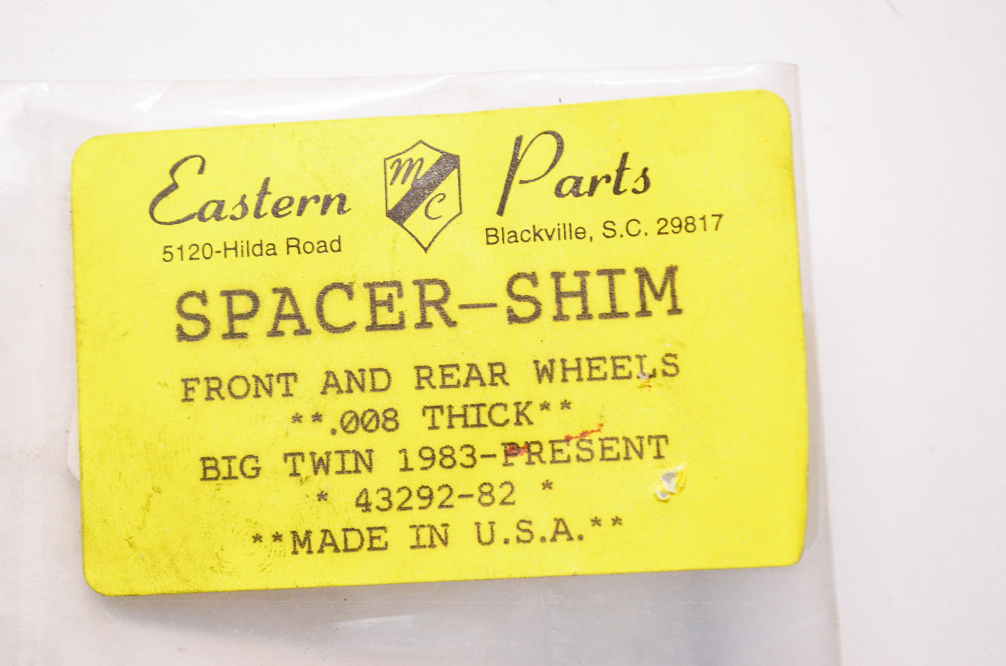 New Eastern Parts Washer Spacer Shim .008 Harley Davidson Big Twin Qty 10 NOS