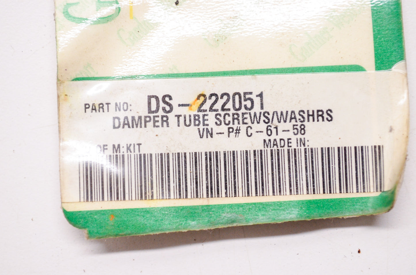 Damper Tube Screw w/ Washer Qty 2 NOS