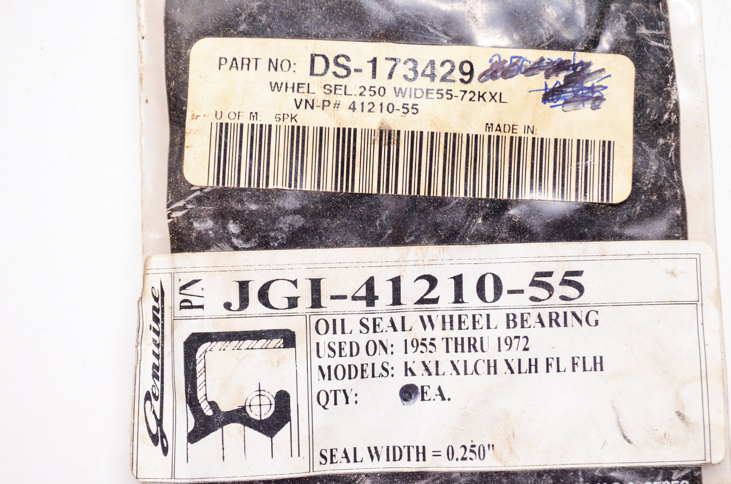New James Gaskets Wheel Bearing Oil Seal 0.250' W Harley Davidson Qty 4 NOS